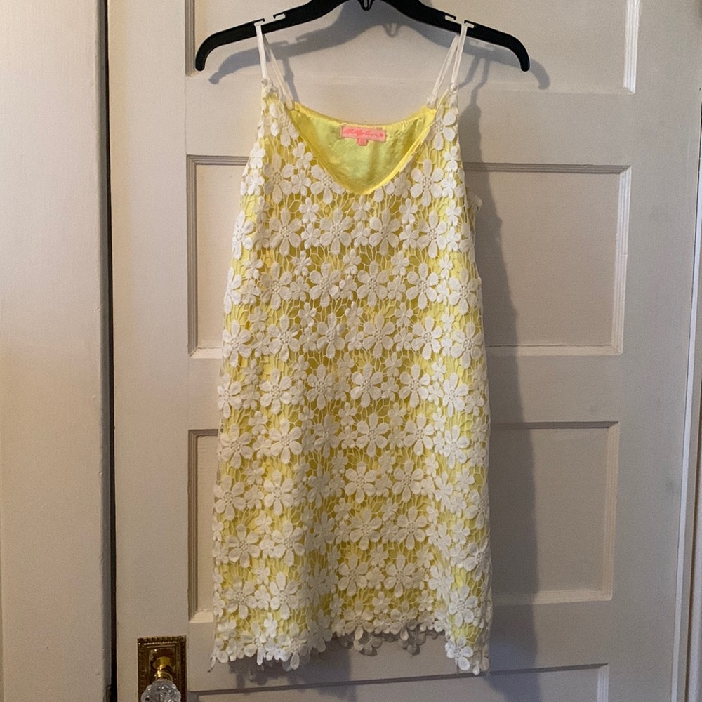 Yellow lace dress